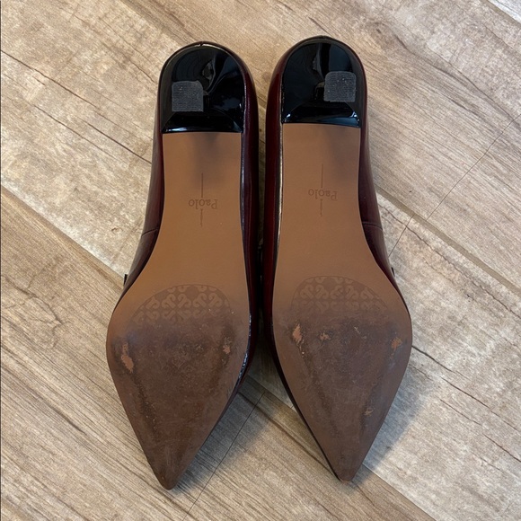 LINEA PAOLO Calisto Leather Loafer Pumps - Black-Burgundy - Picture 7 of 7